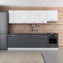 Minar 275 cm Mutfak Dolabı Beyaz Antrasit 275-A8