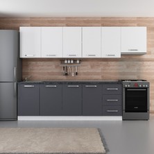 Minar 295 cm Mutfak Dolabı Beyaz Antrasit 295-A4