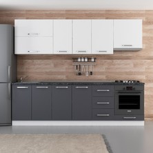 Minar 265 cm Mutfak Dolabı Beyaz Antrasit 265-A8