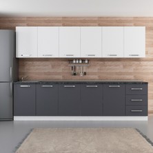 Minar 300 cm Mutfak Dolabı Beyaz Antrasit 300-A2