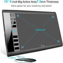 Ugee M708 Profesyonel 10 x 6" USB Grafik Tablet (Yurt Dışından)
