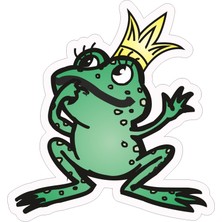 Nef Dijital Prens Kurbağa Sticker-Etiket  7.5x8
