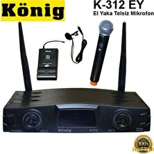 König K-312 Ey El Yaka Kablosuz Mikrofon 16 Digital Kanal Uhf