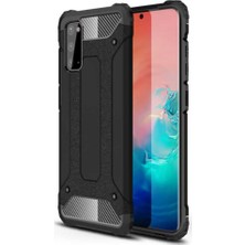 Caseart Samsung Galaxy S20 Fe Kapak Çift Katmanlı Zırh Tank Kılıf - Siyah