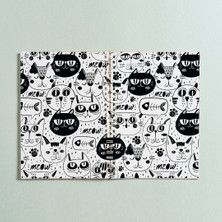 Paytak Moda PYTKDT0168 A5 Kedi Tasarımlı Spiral Çizgisiz Defter 96 Yaprak