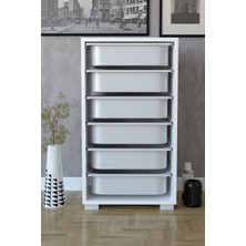 Remaks 6 Sepetli Çok Amaçlı Dolap Sebzelik Mutfak Dolabı - Beyaz