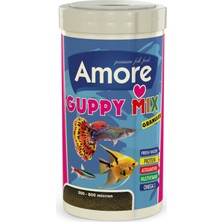 Amore Guppy Mix Granules 250ML + Ahm Guppy Granulat 250ML Lepistes Moli Kılıç Melek Tetra Balık Yemi