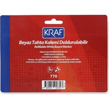 Kraf Beyaz Tahta Kalemi Doldurulabilir 770 4'lü + BR-218 Tahta Silgisi