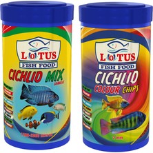 Lotus Cichlid Mix 1000 ml + Cichlid Colour 1000 ml Balık Yemi