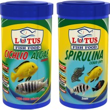 Lotus Cichlid Algae 1000 ml + Spirulina 1000 ml Balık Yemi