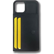 Elae Apple iPhone 12 Pro Max Deri Mıknatıslı ve İnce Cüzdanlı Telefon Kılıfı Siyah