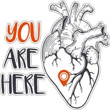 Nef Dijital Nefdijital You Are Here StickerEtiket 8x8 cm