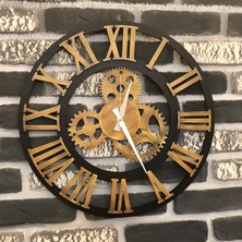 Kayra Saat Kayra Duvar Saati Antik Gold Roma 50CM
