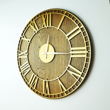 Kayra Saat Kayra Duvar Saati Masif Kanvas Roma Gold 50CM