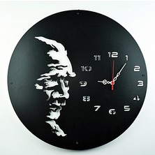 Kayra Saat Kayra Duvar Saati Atatürk Silüeti 30CM
