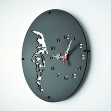 Kayra Saat Kayra Duvar Saati Atatürk Silüeti 30CM