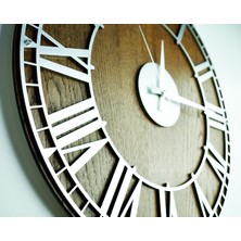Kayra Saat Kayra Duvar Saati Masif Kanvas Roma Silver 90CM