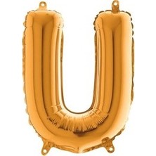 Acar Süs Altın Renk U Harf Folyo Balon 40 İnç 100 cm