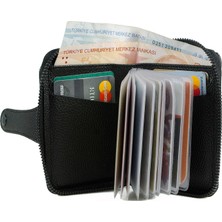 HT-70 Suni Deri 17 Adet Kartlık ve Kağıt Para Bölmeli Cüzdan Unisex