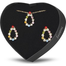 Forentina Altın Kaplama Renkli Taşlı Kolye Küpe PS1422