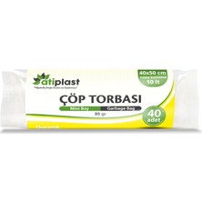 Atiplast Çöp Torbası Mini Şeffaf 80gr 45X50 40li