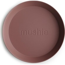 Mushie Dinner Plate Round Woodchuck - Mushie Tabak Koyu Kahverengi Rengi