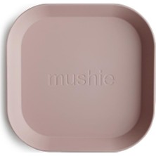 Mushie Dinner Plate Round Square Blush- Mushie Kare Tabak Uçuk Pembe Rengi