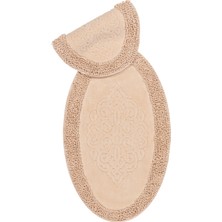 İpekçe Home 2'li Nazande Cappucino Pamuklu Klozet Takımı