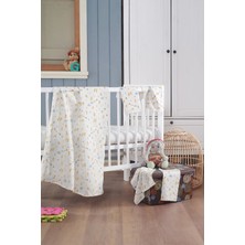 Evim Home Müslin Bebek Battaniye + Ağız Bezi (4 Lü) 120*120, Sarı, Jeyan