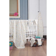 Evim Home Müslin Bebek Battaniye + Ağız Bezi (4 Lü) 120*120, Sarı, Jeyan