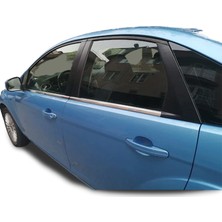 Blue Ford Focus 2 Sedan Krom Cam Çıtası (2005-2008) Paslanmaz Çelik 4 Parça