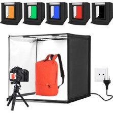 DP Puluz Profesyonel 60 x 60 cm LED Işıklı Ürün Fotoğraf Çekim Çadırı Katlanabilir Portatif