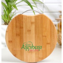 Aşçıbaşı Ticaret Aşçıbaşı Anti Bakteriyel Kesme Sunum Tahtası Bambu 25CM Çap