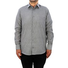 Varetta Koyu Gri Klasik Kesim Tek Cepli Uzun Kollu Erkek Gömlek