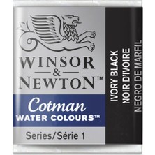 Winsor & Newton : Cotman Sulu Boya : Yarım Tablet : Ivory Black 331