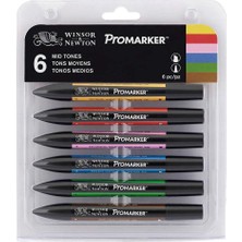 Winsor & Newton : Promarker Ara Tonlar Seti 6 Renk