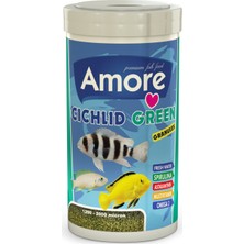 Has Cichlid Mix 3 kg Kova + Amore Cichlid Green 1000ML Kutu Akvaryum Balık Yemi