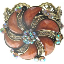 Hd Marketim  Otantik Swarovski Taşlı Çiçekli Kelepçe Metal Bileklik