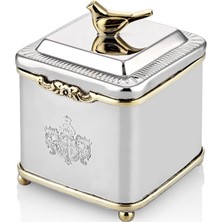 Lamedore Black Pearl Serisı Kuşlu Dikdörtgen Kavanoz 10X10X13 cm