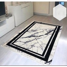 STY Home Mablet Pasa 2 Kaymaz Tabanlı Yıkanabilir Halı Kilim Yolluk Dijital Baskı Beyaz