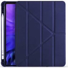 CoverZone Apple iPad 9.7 2017 Tofu Folding Kalem Tutacaklı Standlı Kılıf Lacivert