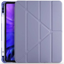 CoverZone Apple iPad 9.7 2017 Tofu Folding Kalem Tutacaklı Standlı Kılıf Mor