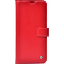 CoverZone Apple iPhone 12 Kılıf Standlı Para Gözlü Delux Cüzdan Kırmızı