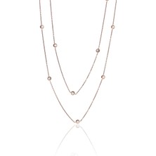 Söğütlü Silver Gümüş Rose  Zirkon Taşlı Kolye
