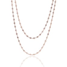 Söğütlü Silver Gümüş Rose  Zirkon Taşlı 90 cm Kolye