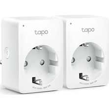 TP-LINK Tapo P100 (2-Pack), Akıllı Mini Wi-Fi Soketi, Amazon Alexa ve Google Home ile Çalışır, Uzaktan Kontrol, Cihaz Paylaşımı, Hub Gerekmez