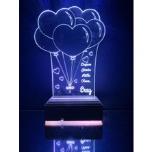 Modiwa Design Kalpli Doğum Günü Hediyesi 3D LED Gece Lambası