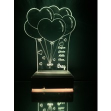 Modiwa Design Kalpli Doğum Günü Hediyesi 3D LED Gece Lambası