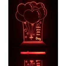 Modiwa Design Kalpli Doğum Günü Hediyesi 3D LED Gece Lambası