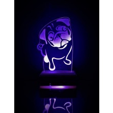 Modiwa Design Pug Köpek 16 Renk Gece Lambası